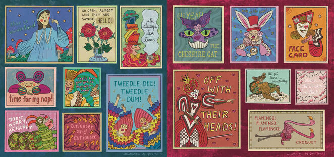 Alice in Wonderland Sticker Designs